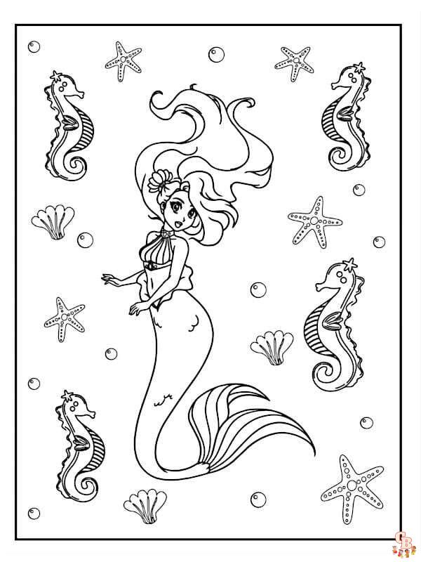 Coloriage Barbie Sirene Arc en Ciel