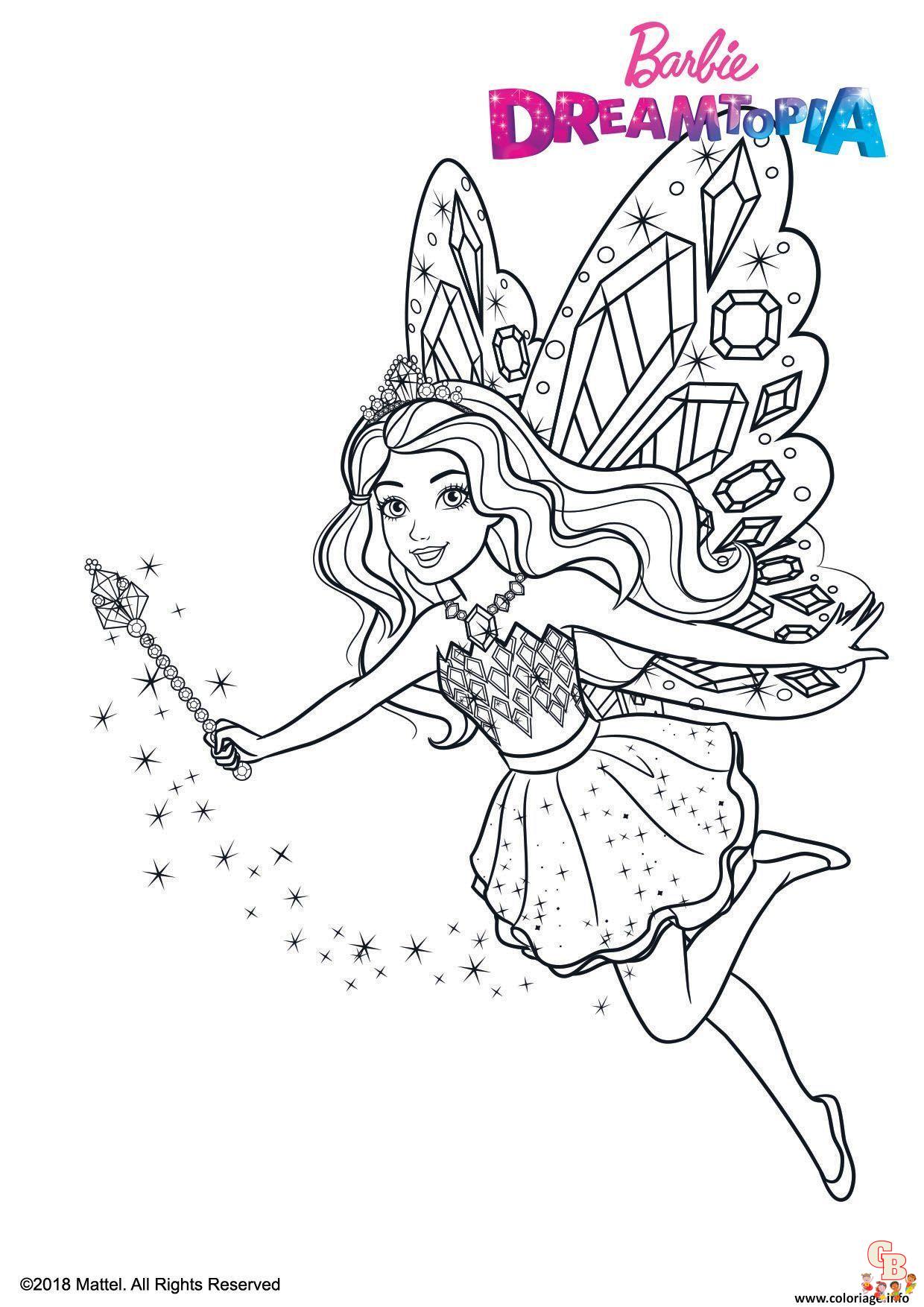 Coloriage Barbie Sirene Multicolore