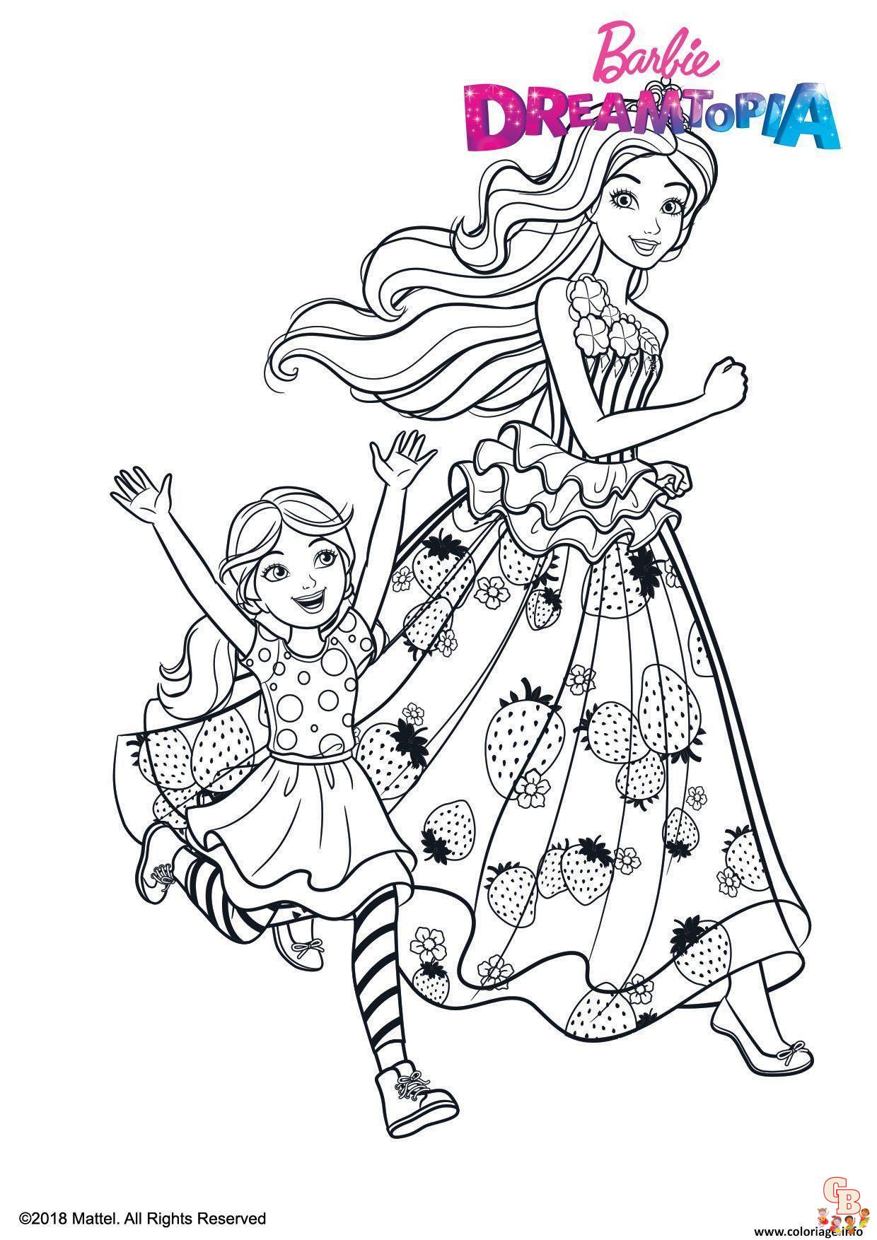 Coloriage Barbie Sirene Multicolore