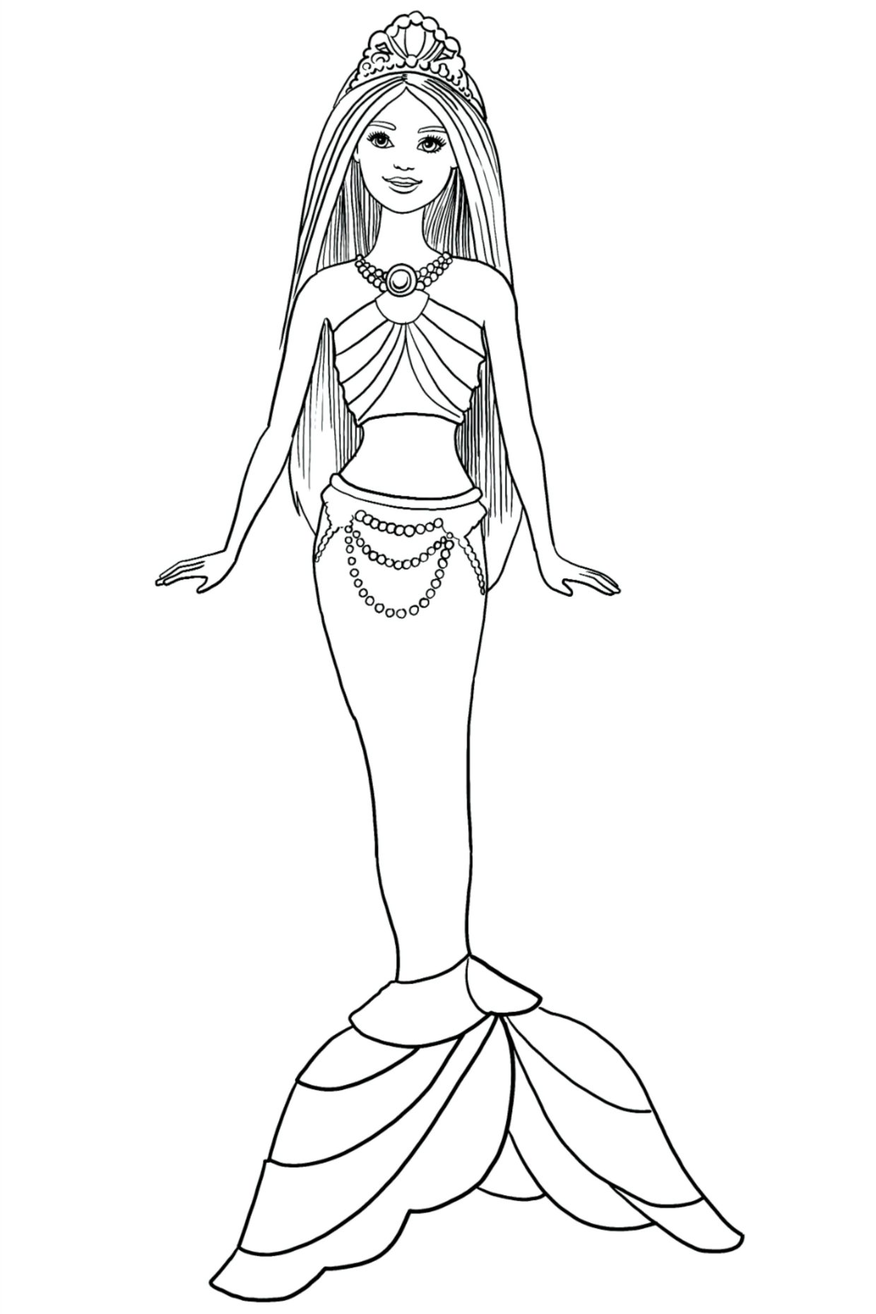 Coloriage Barbie Sirene Multicolore