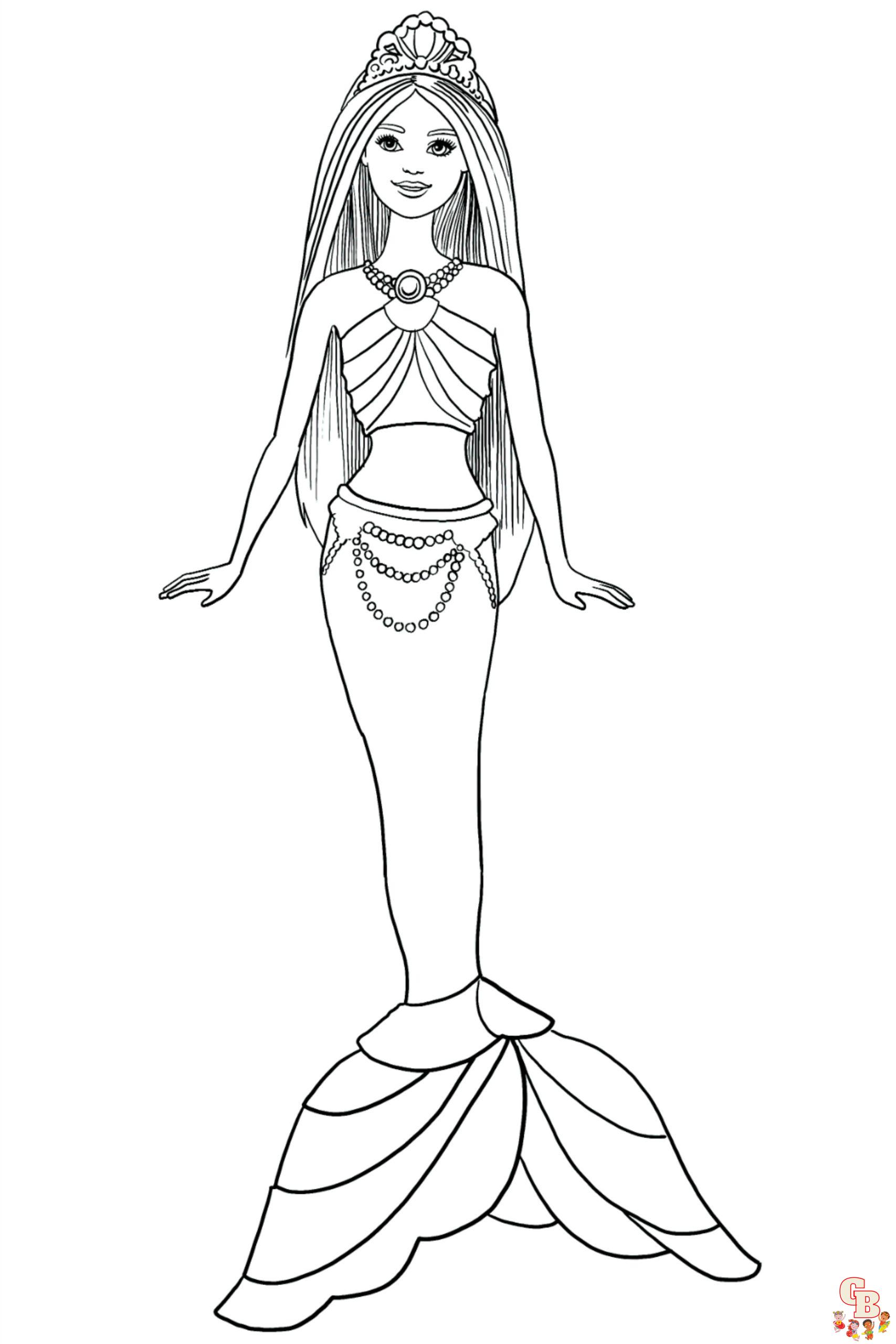 Coloriage Barbie Sirene Multicolore