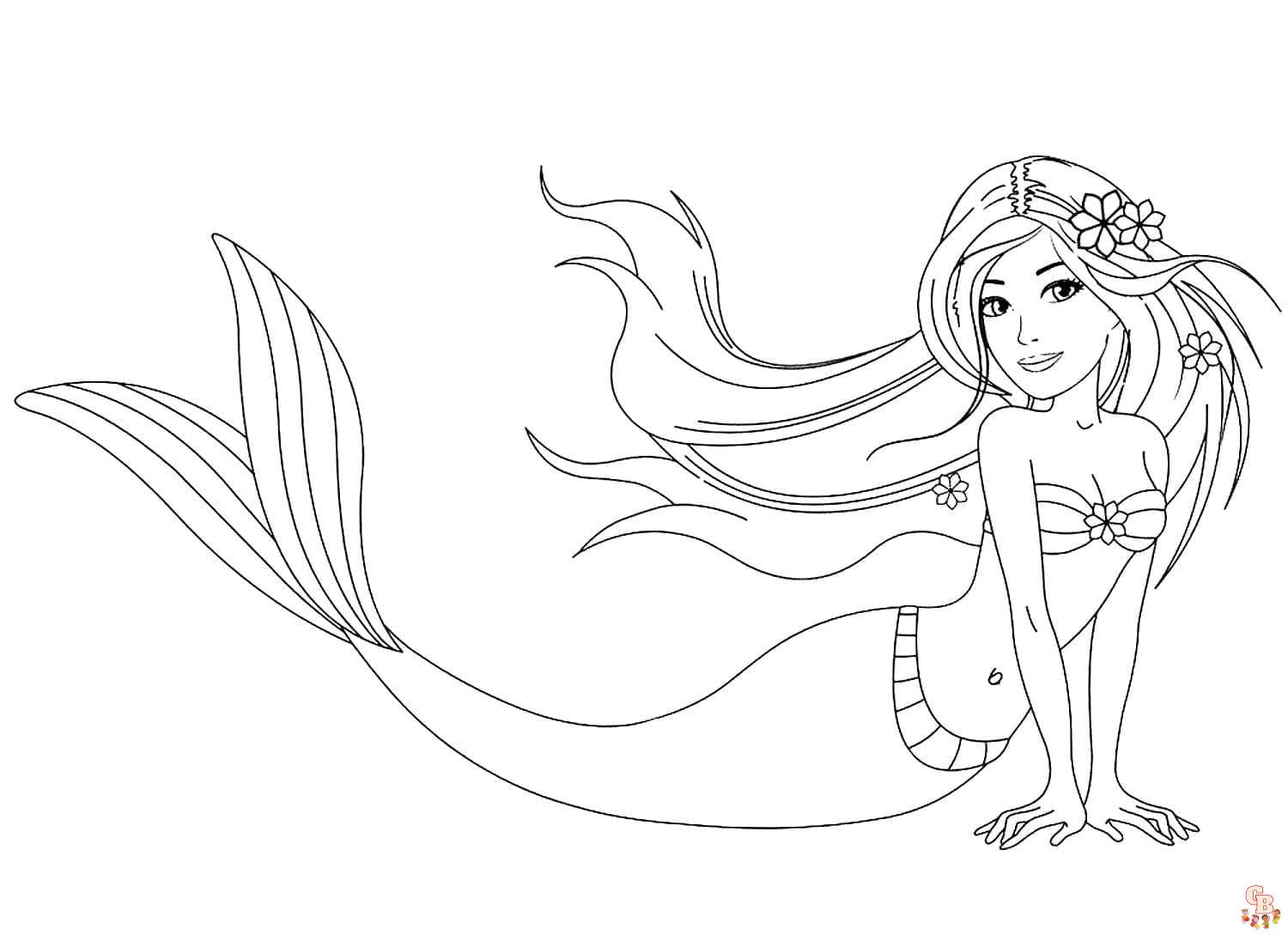 Coloriage Barbie Sirene Multicolore