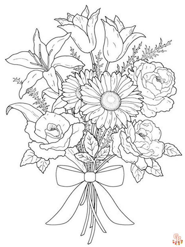 Coloriage Bouquet De Fleurs