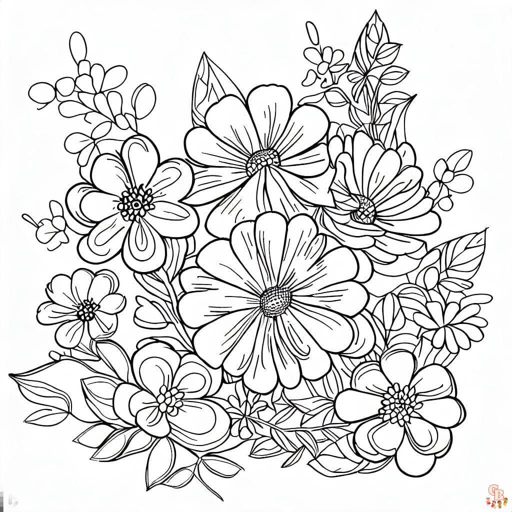 Coloriage Bouquet De Fleurs