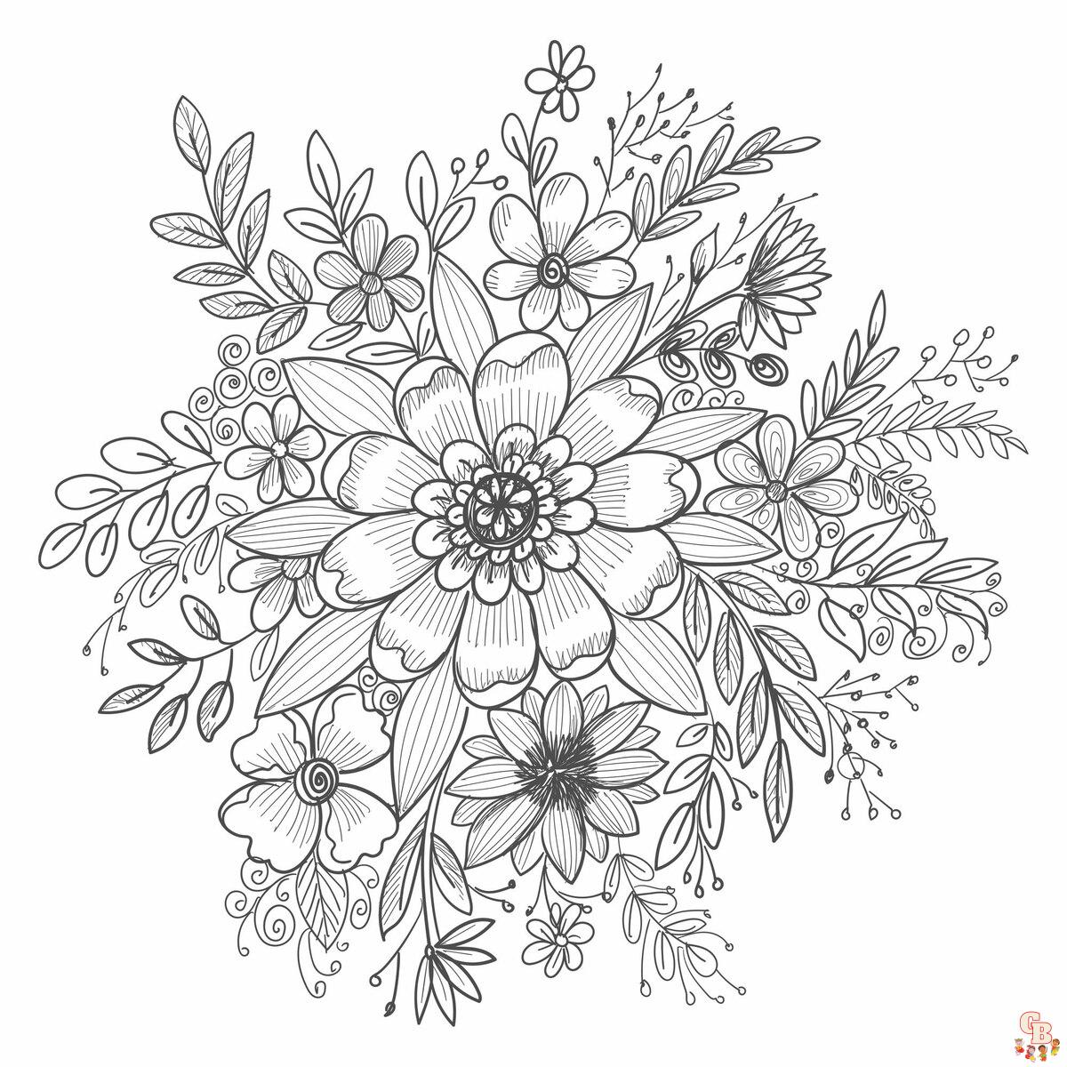 Coloriage Bouquet De Fleurs