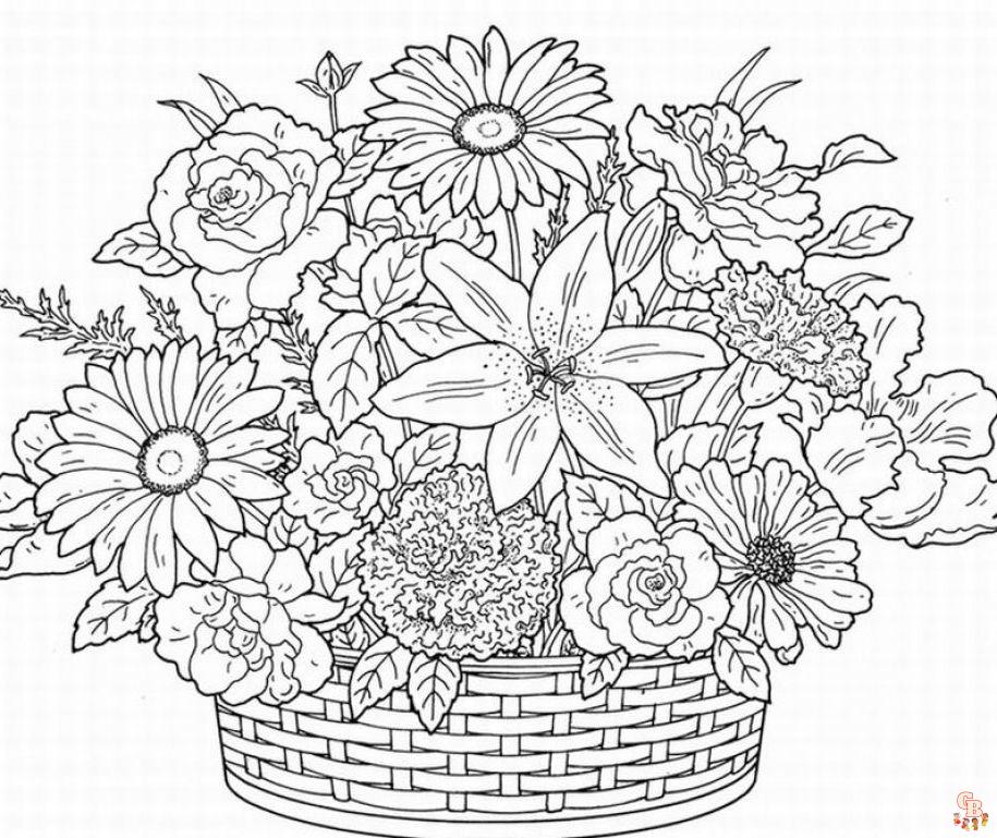 Coloriage Bouquet De Fleurs