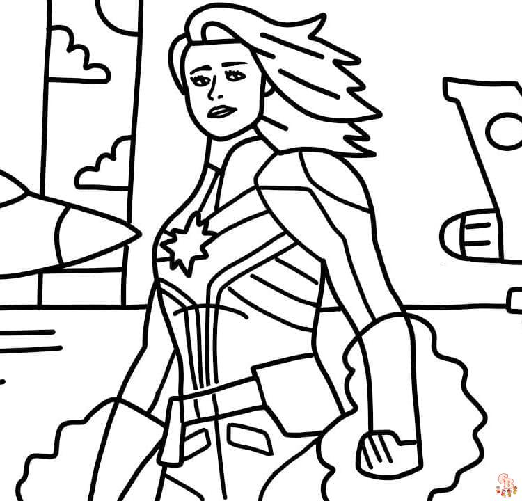 Coloriage Captain Marvel