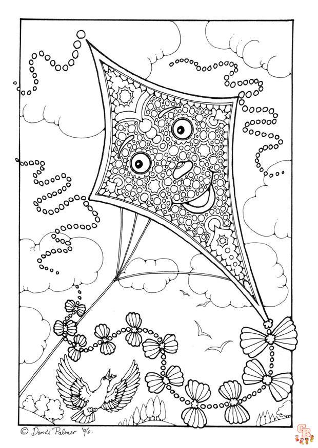 Coloriage Cerf volant