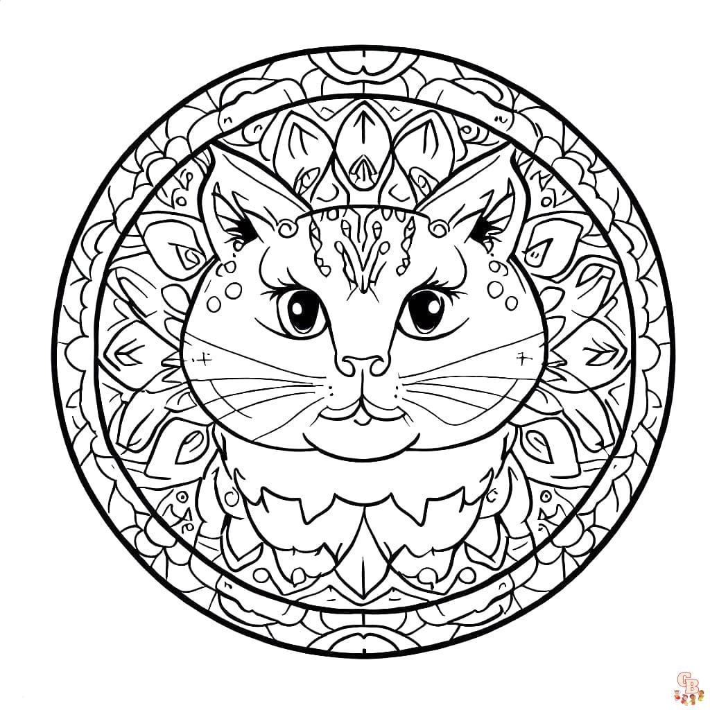 Coloriage Chat Mandala