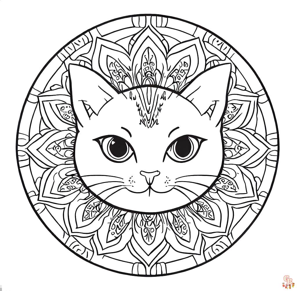 Coloriage Chat Mandala