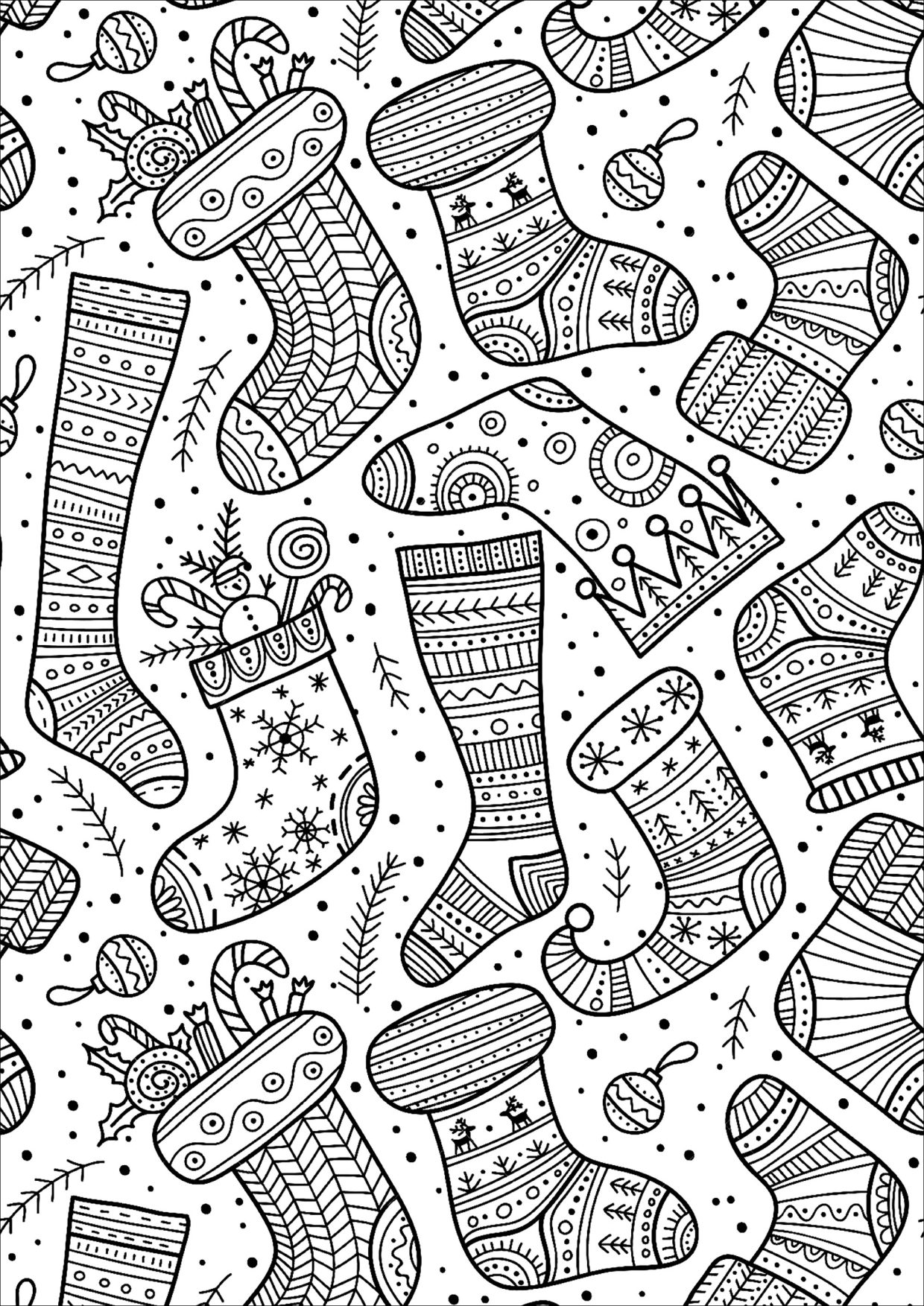 Coloriage Chaussette De Noel