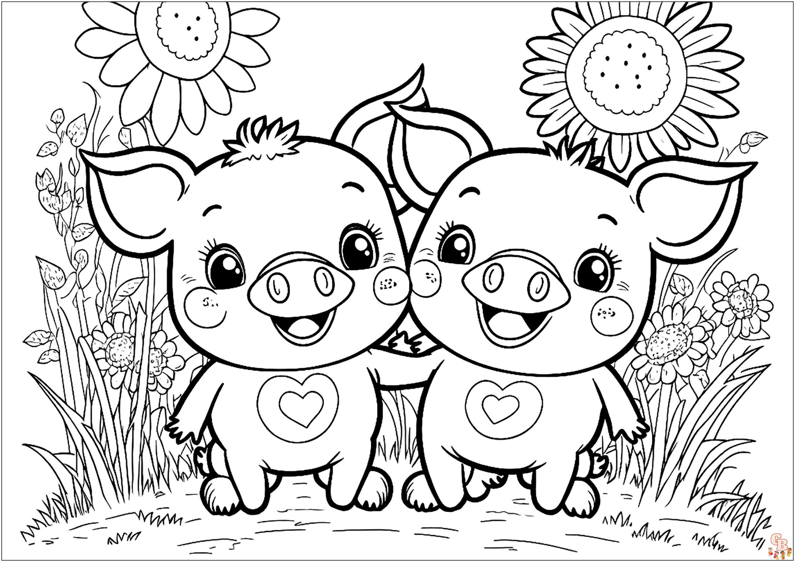 Coloriage Cochons