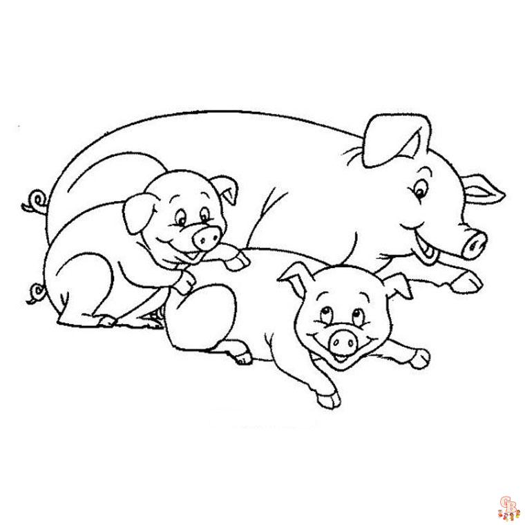 Coloriage Cochons