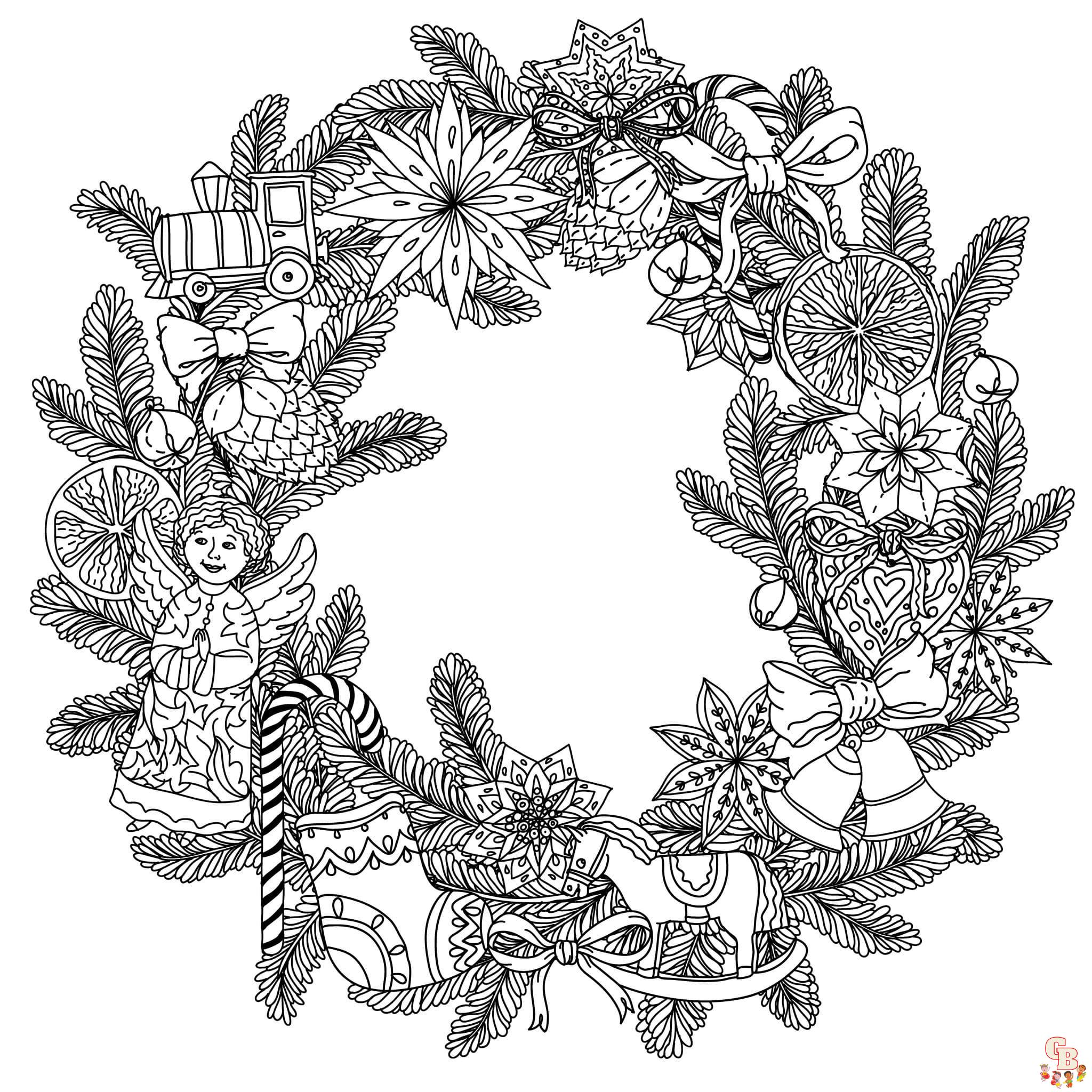 Coloriage Couronne De Noel