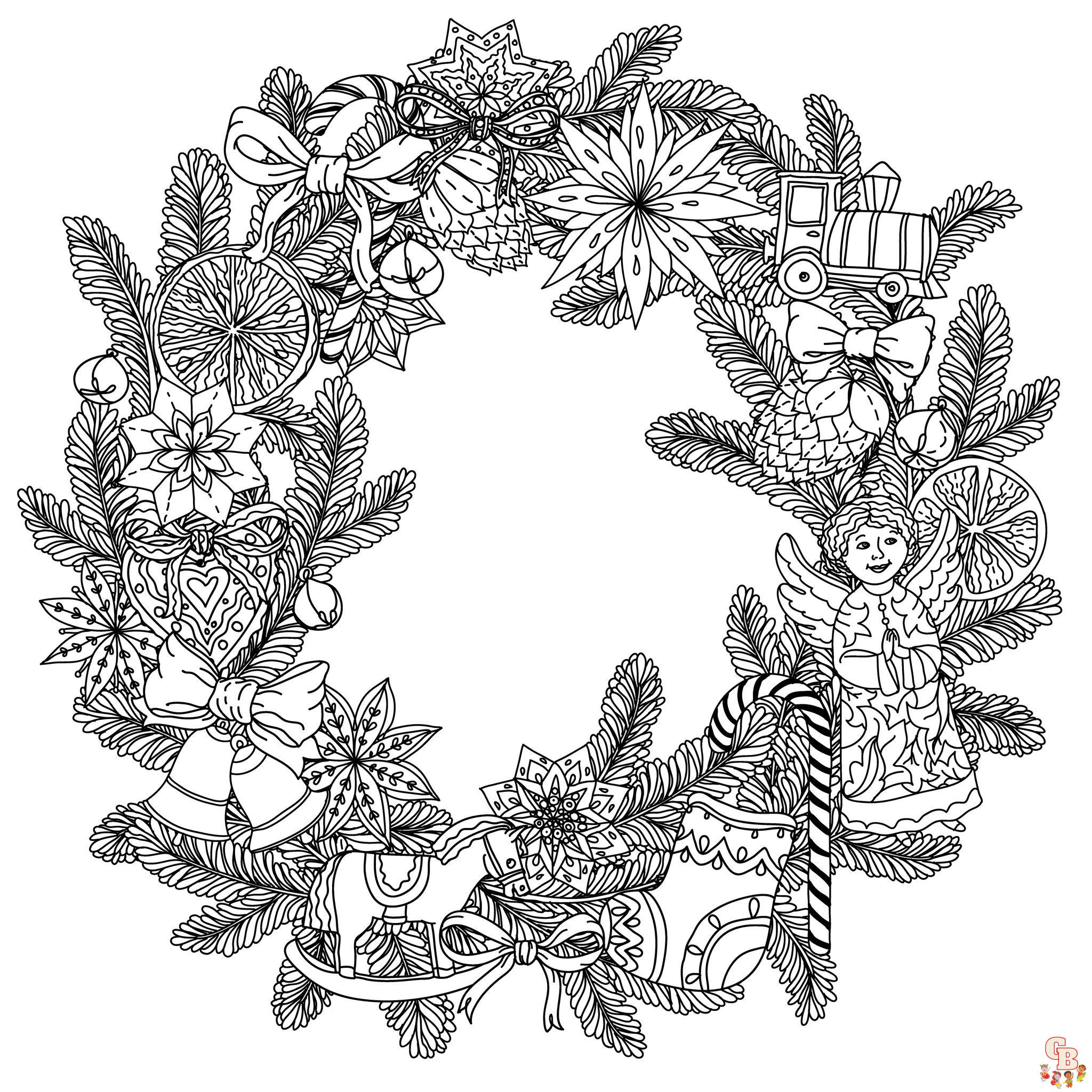 Coloriage Couronne De Noel