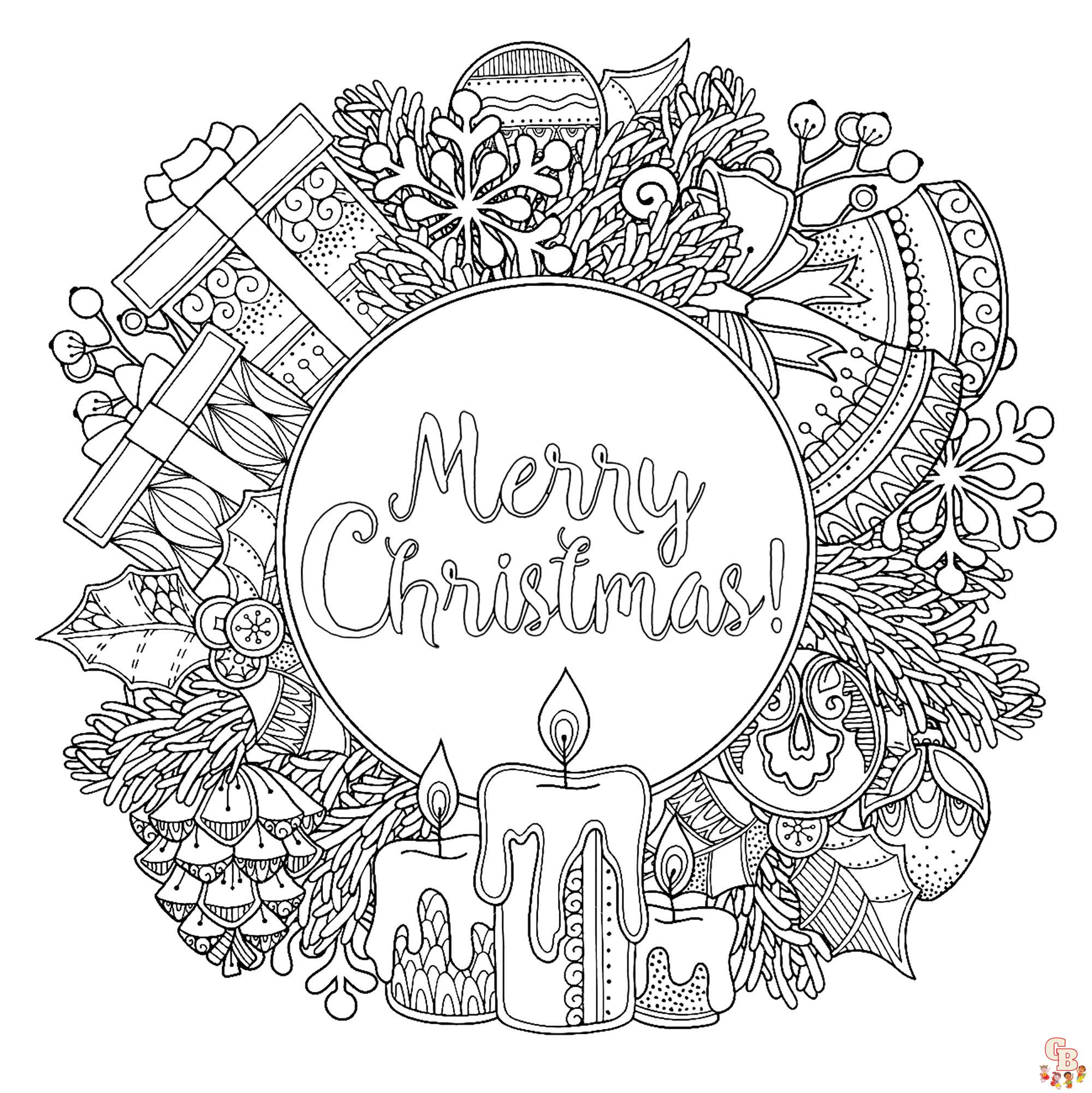 Coloriage Couronne De Noel