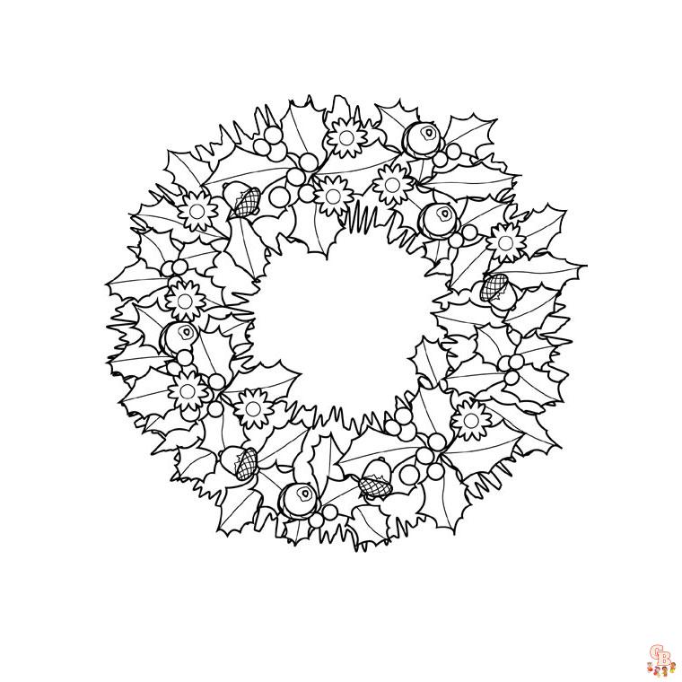 Coloriage Couronne De Noel