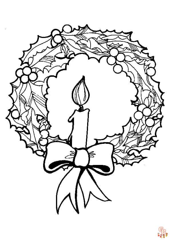 Coloriage Couronne De Noel