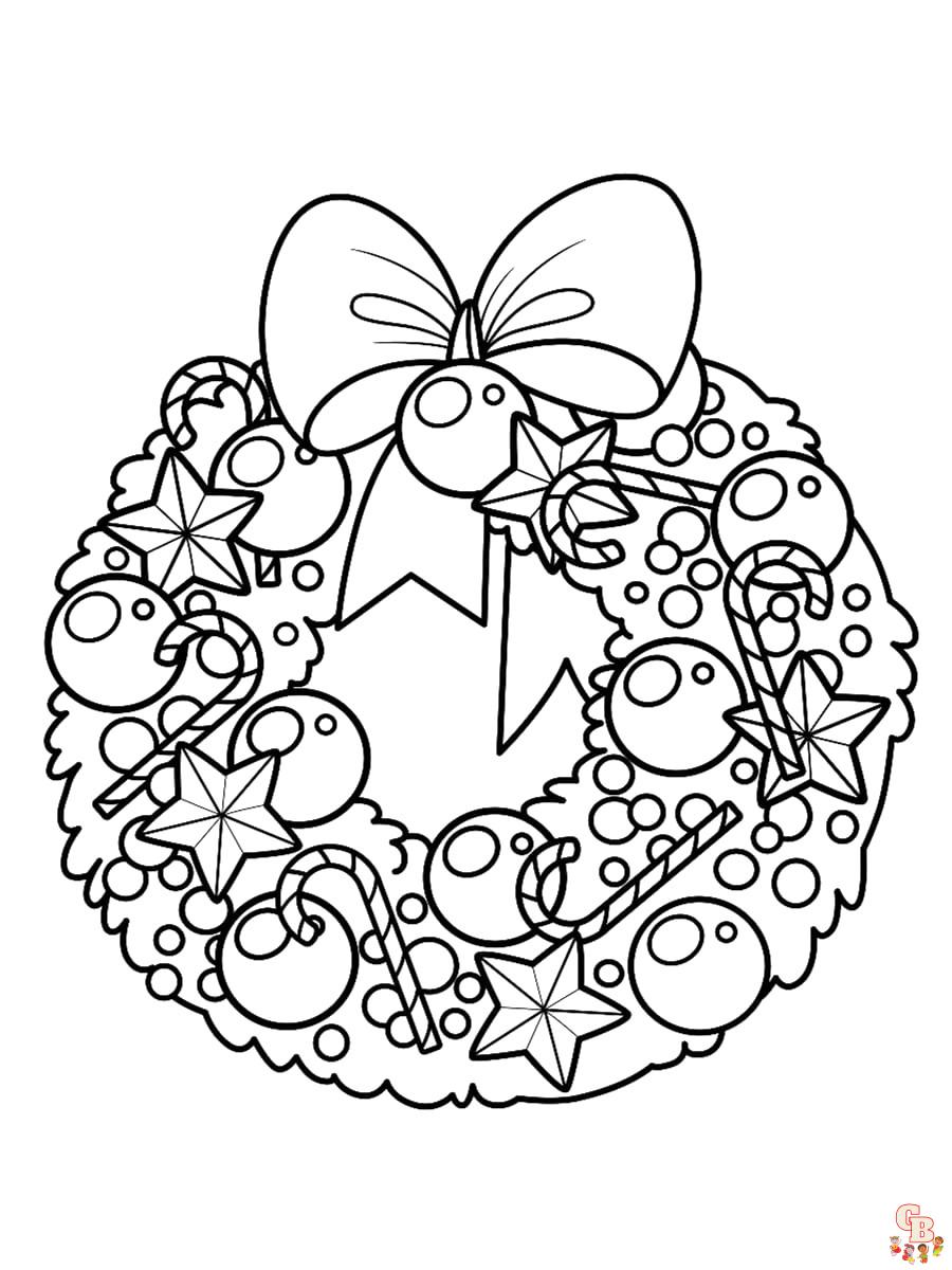 Coloriage Couronne De Noel