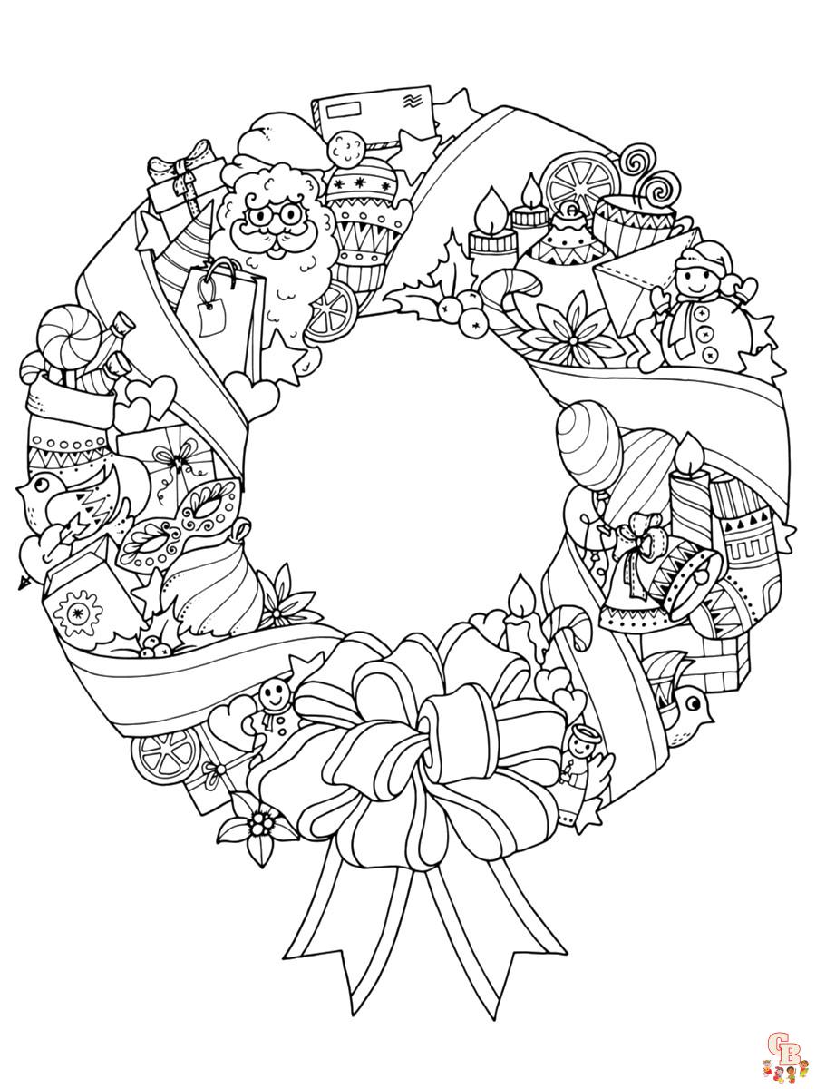 Coloriage Couronne De Noel