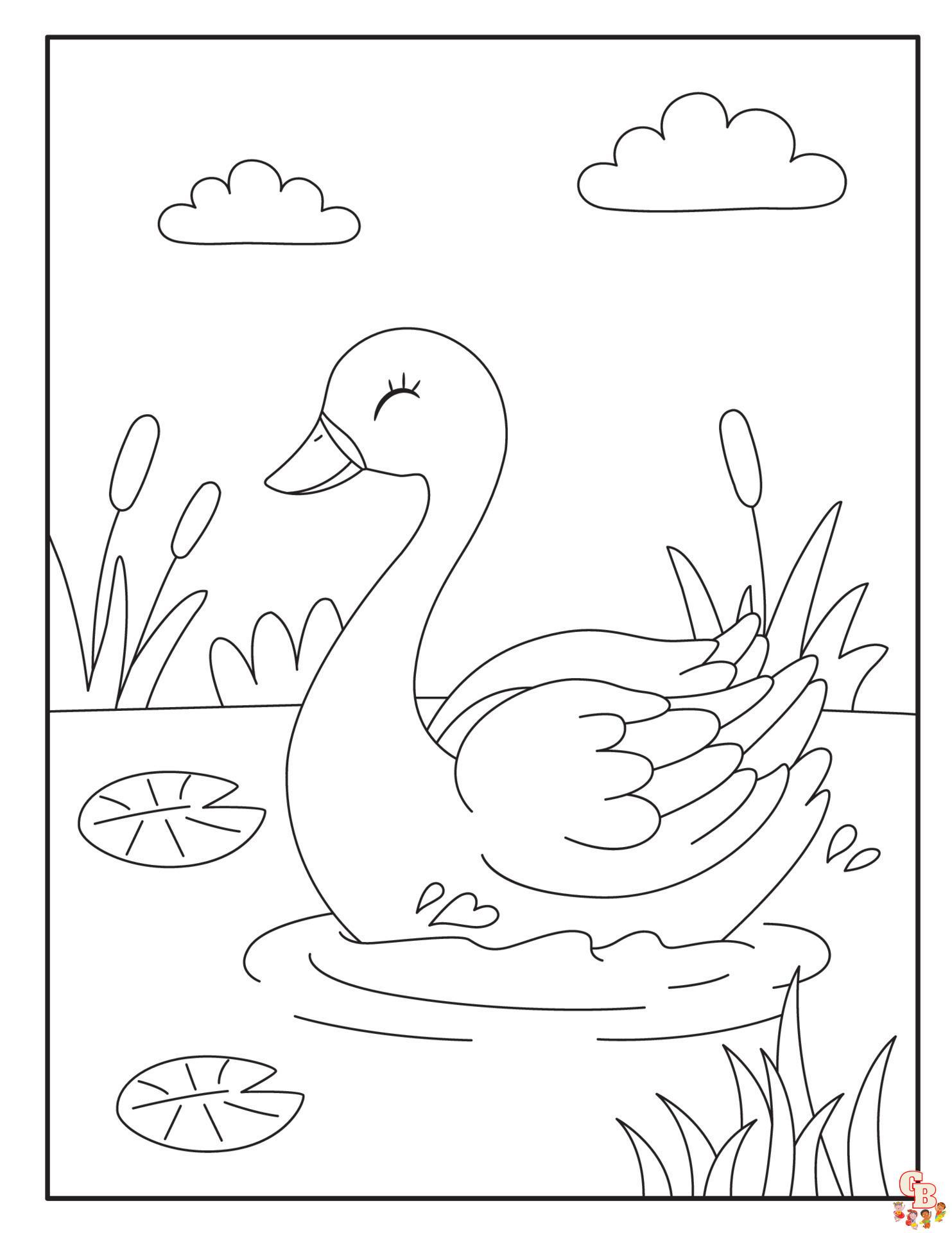 Coloriage Cygnes