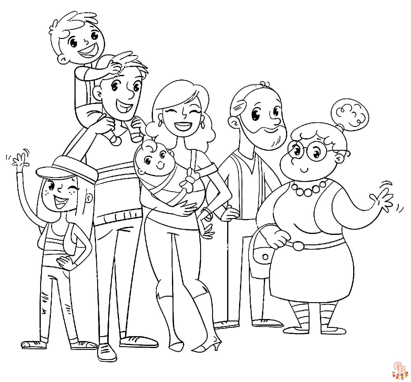 Coloriage Famille