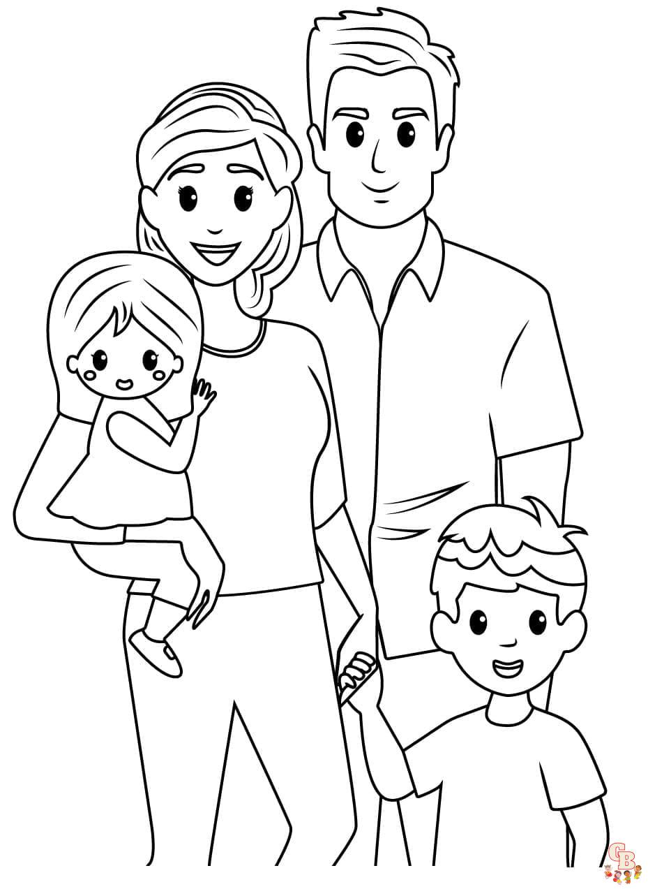 Coloriage Famille