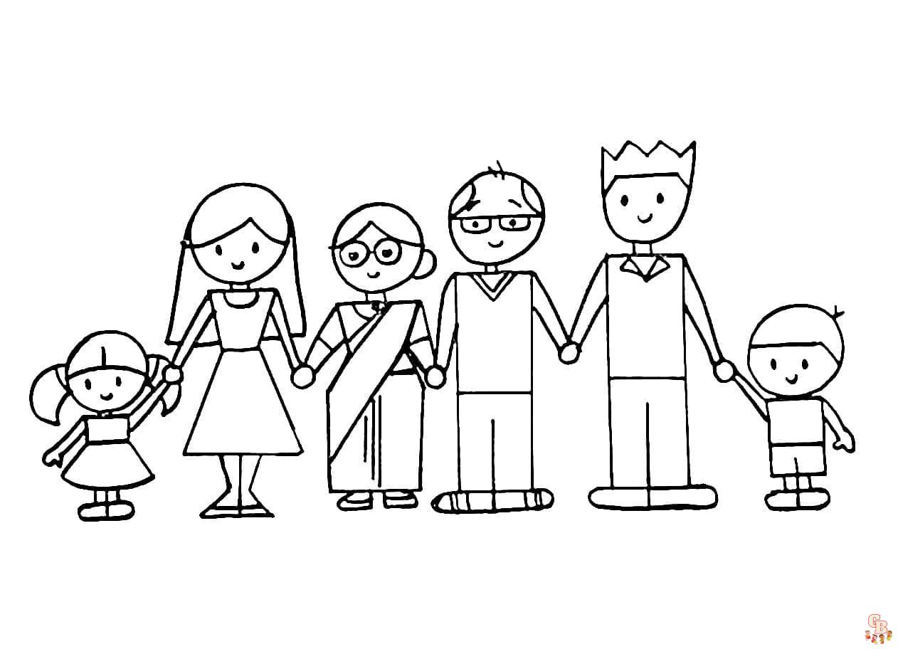 Coloriage Famille