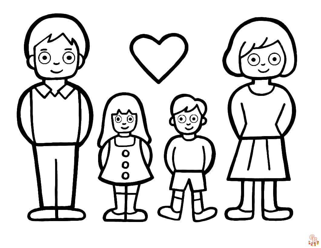 Coloriage Famille