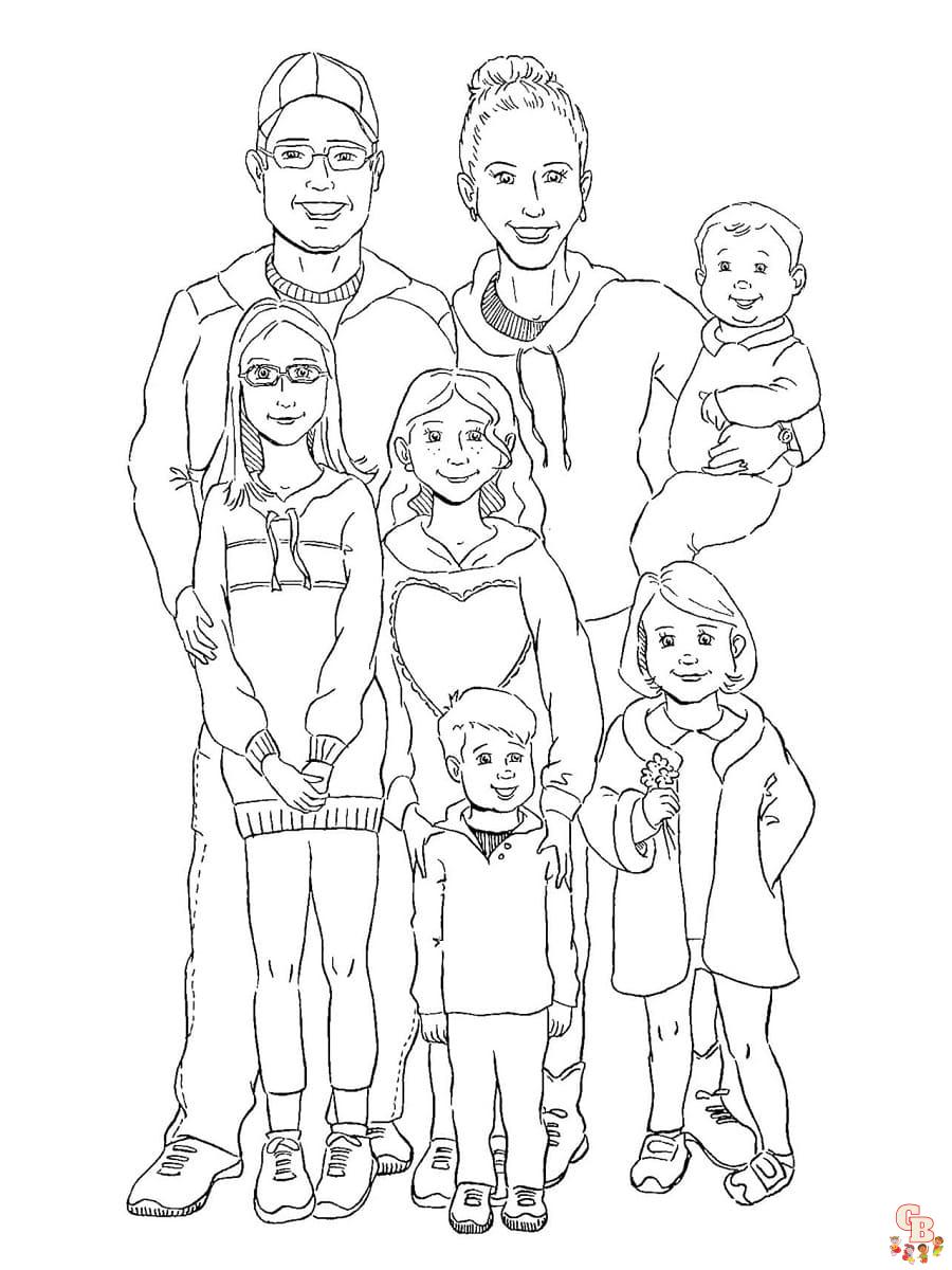 Coloriage Famille