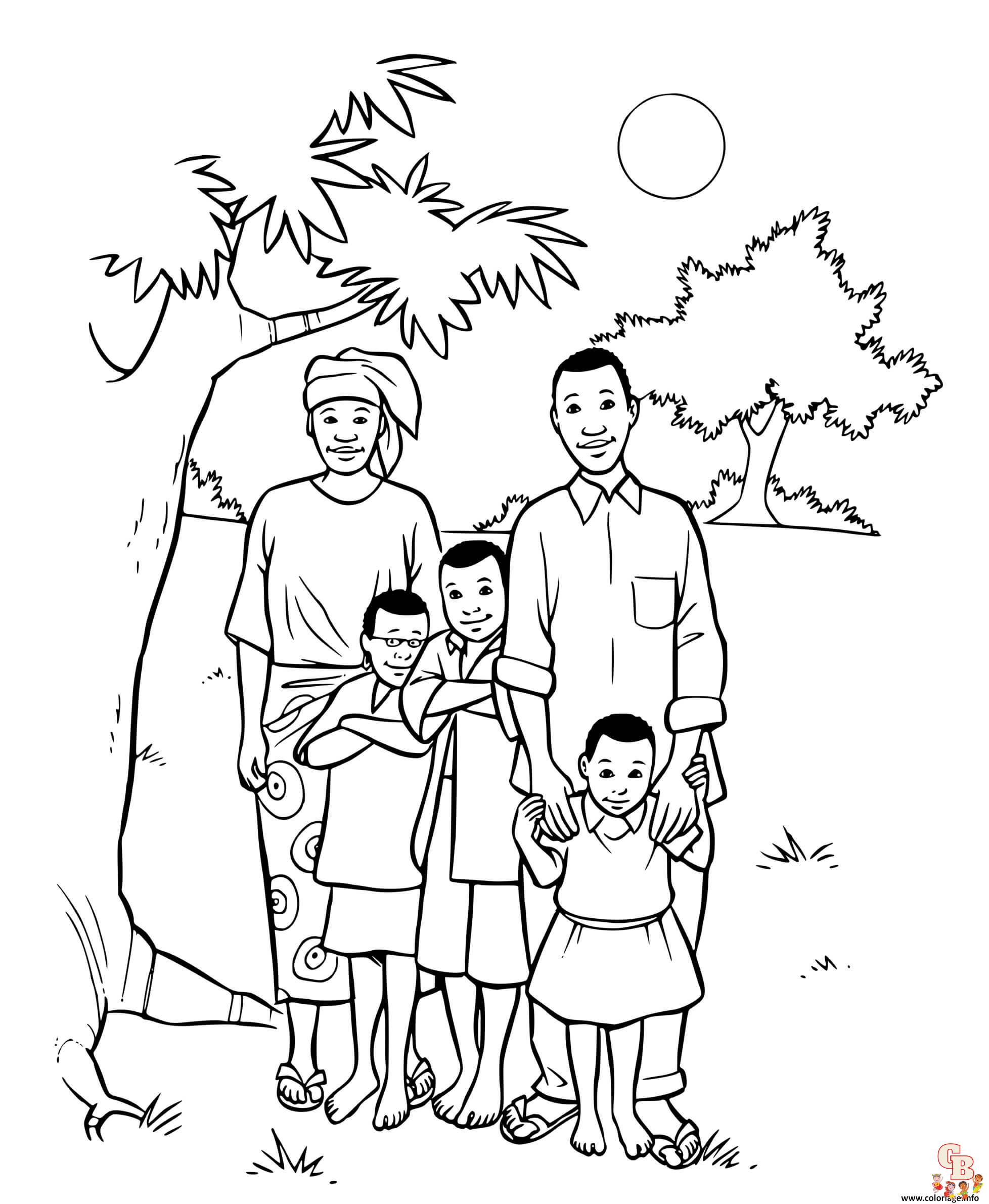 Coloriage Famille