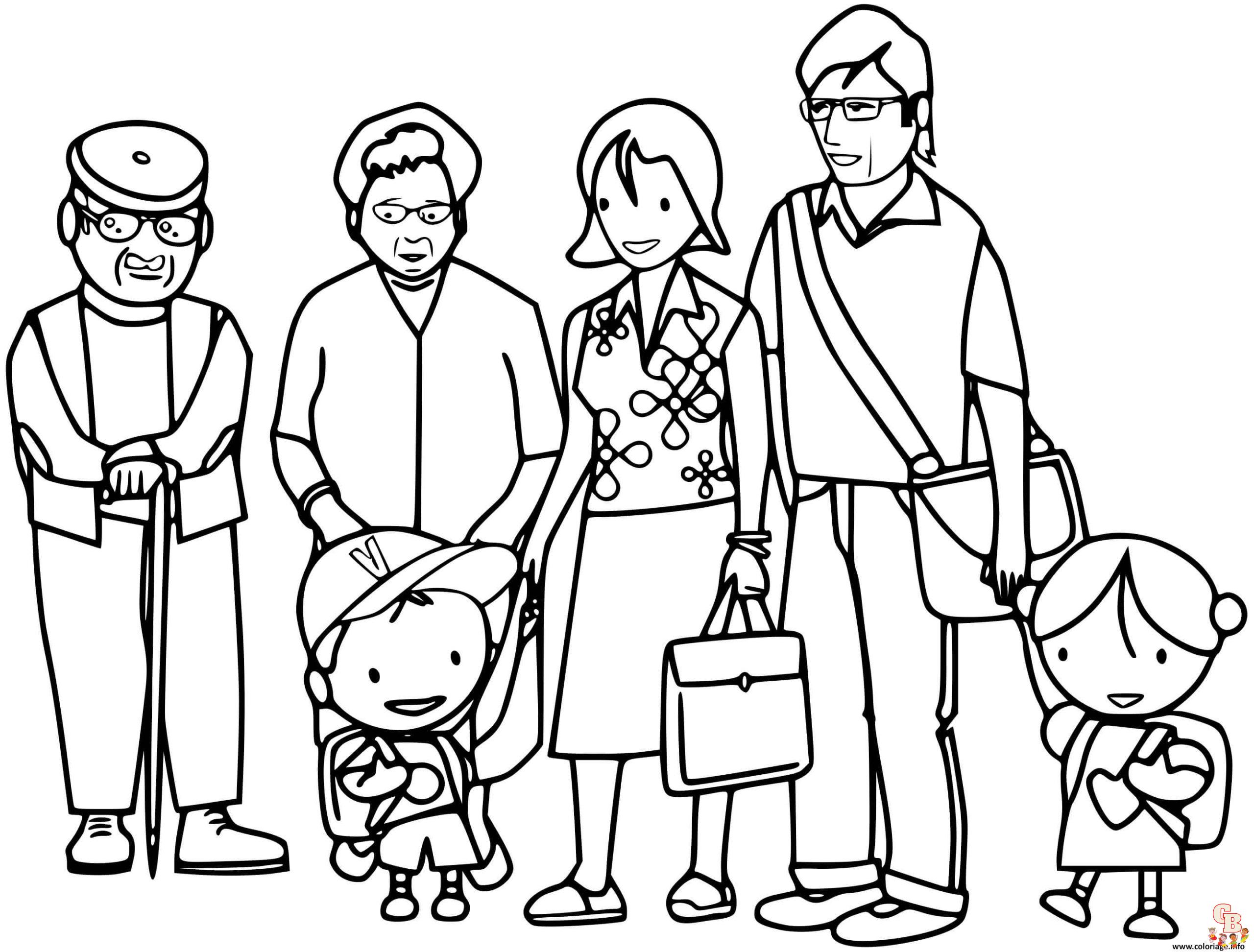 Coloriage Famille