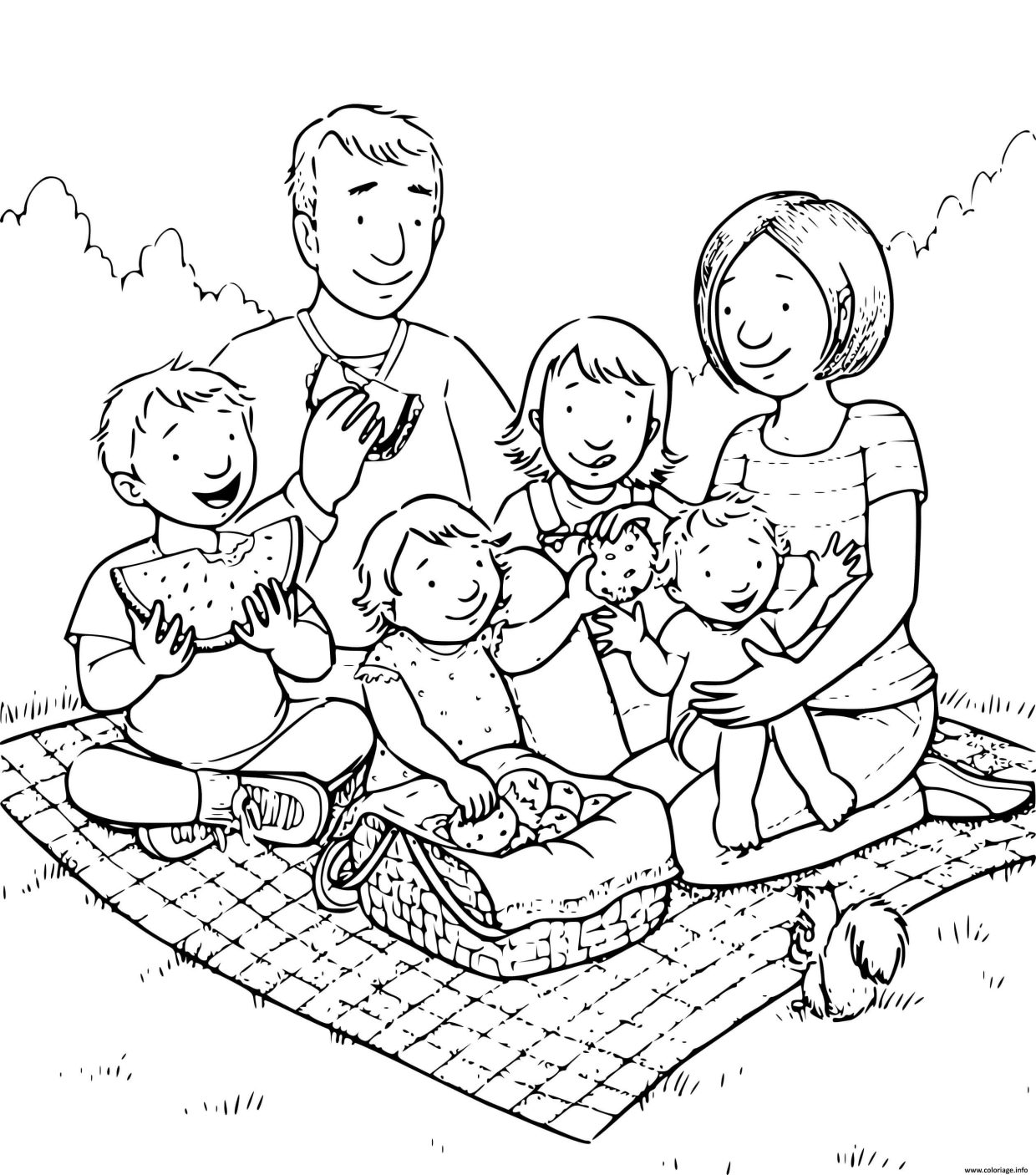 Coloriage Famille