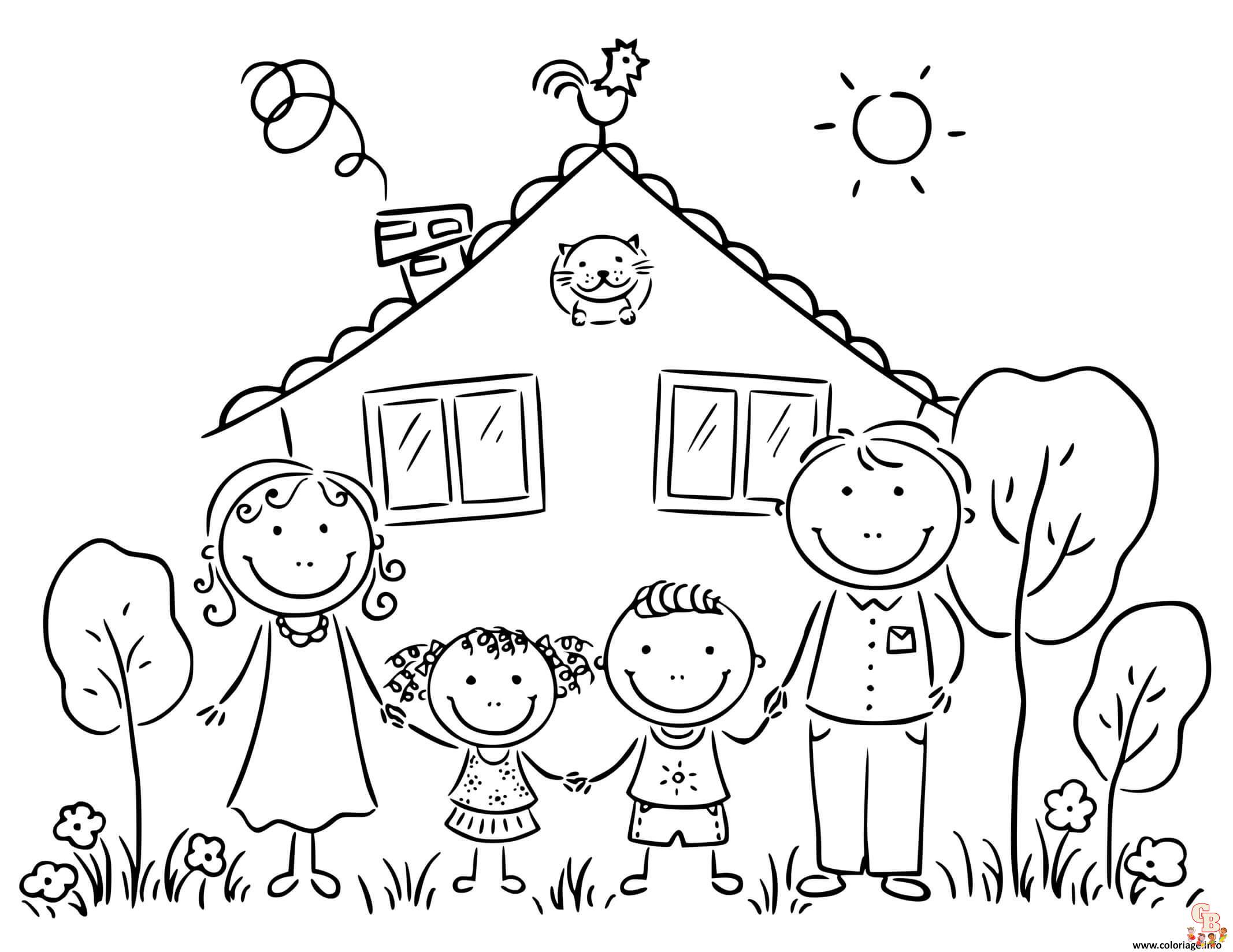 Coloriage Famille