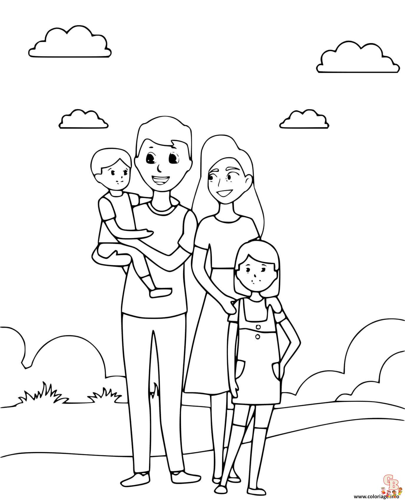 Coloriage Famille