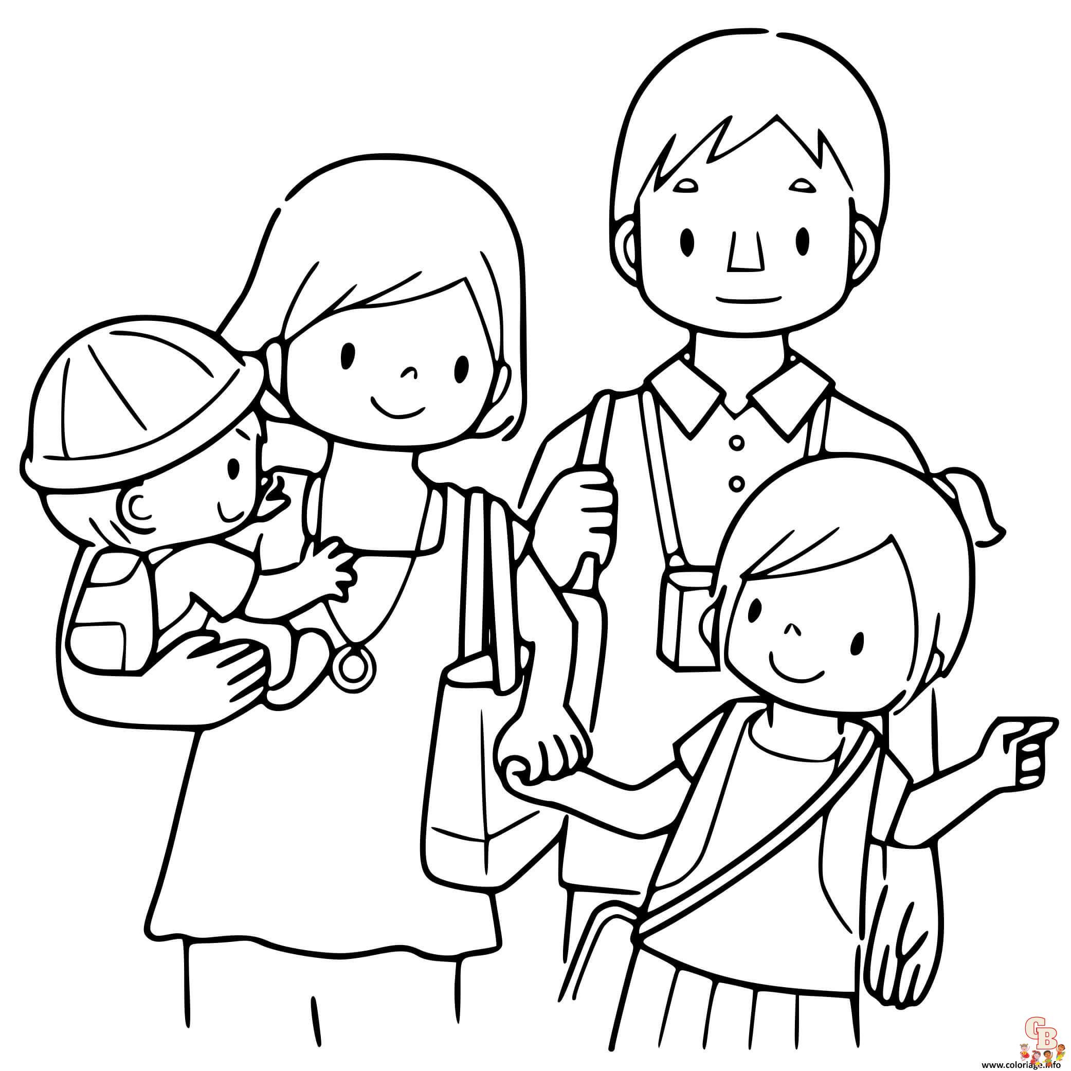 Coloriage Famille