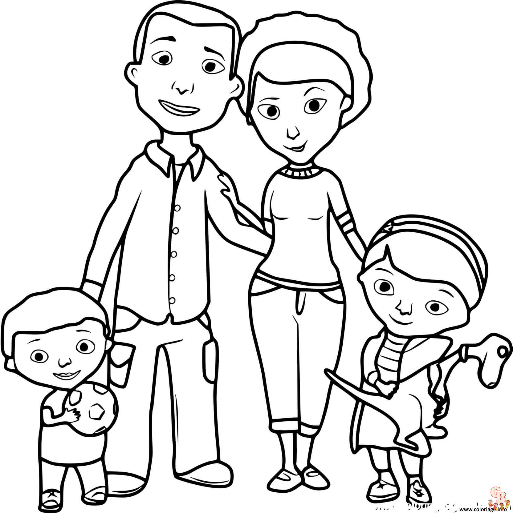 Coloriage Famille