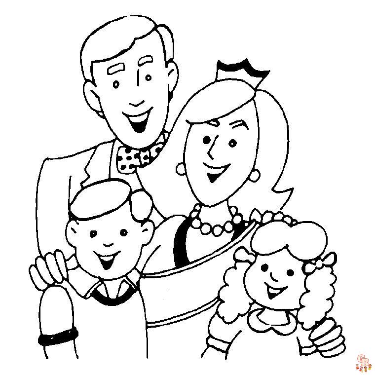 Coloriage Famille