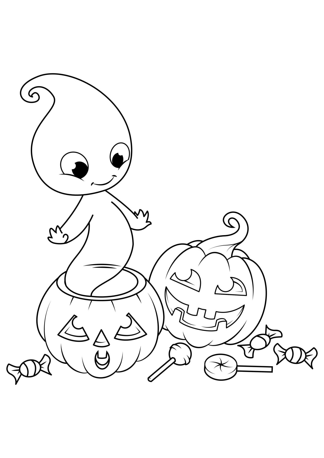 Coloriage Halloween Fantome