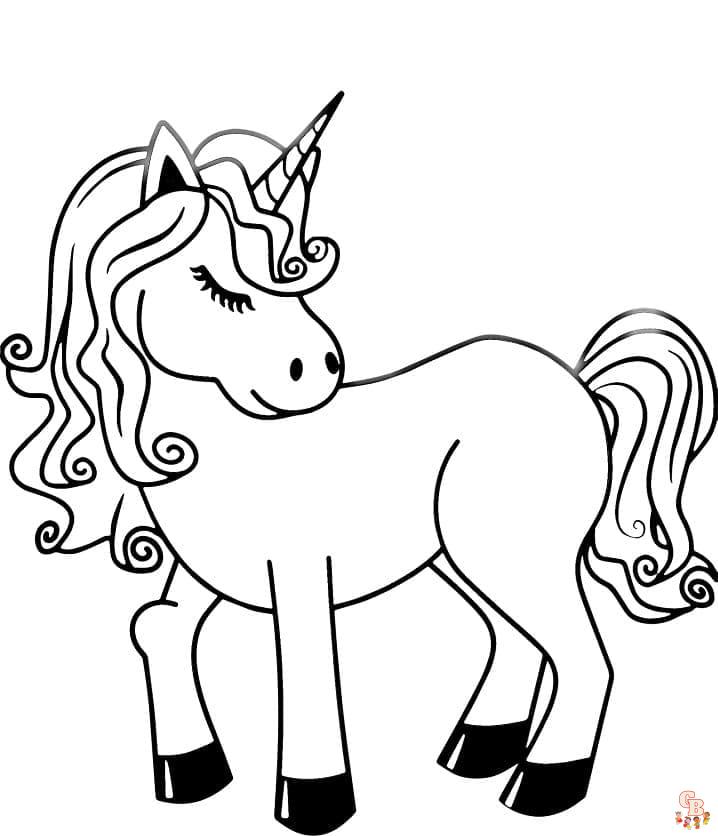 Coloriage Licorne Kawaii