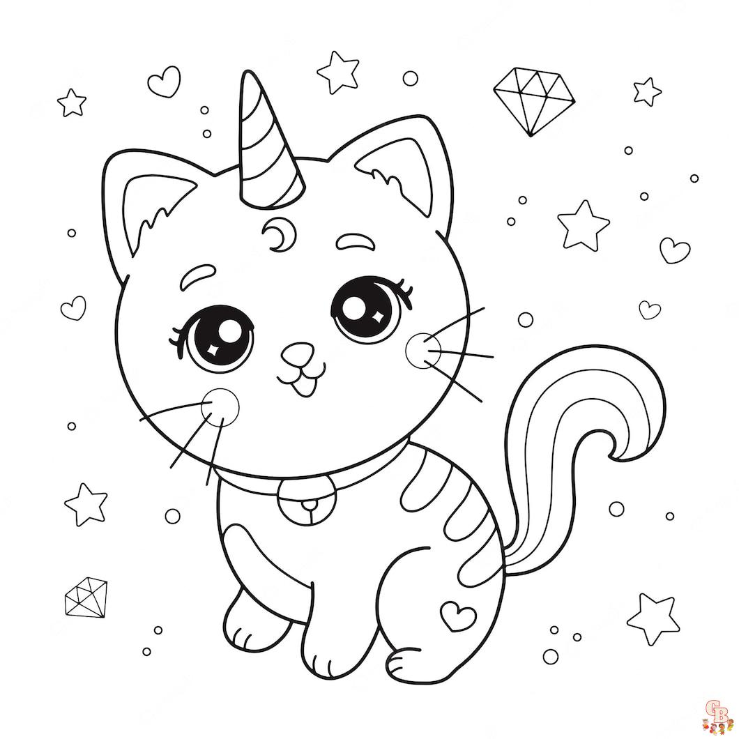 Coloriage Licorne Kawaii