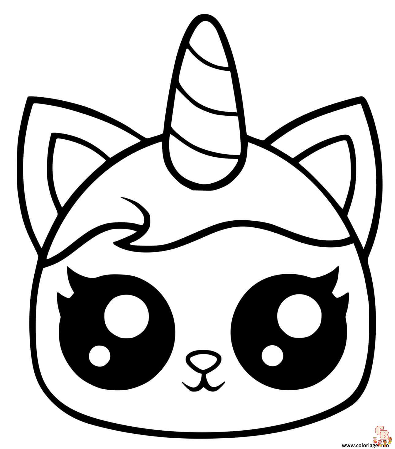 Coloriage Licorne Kawaii