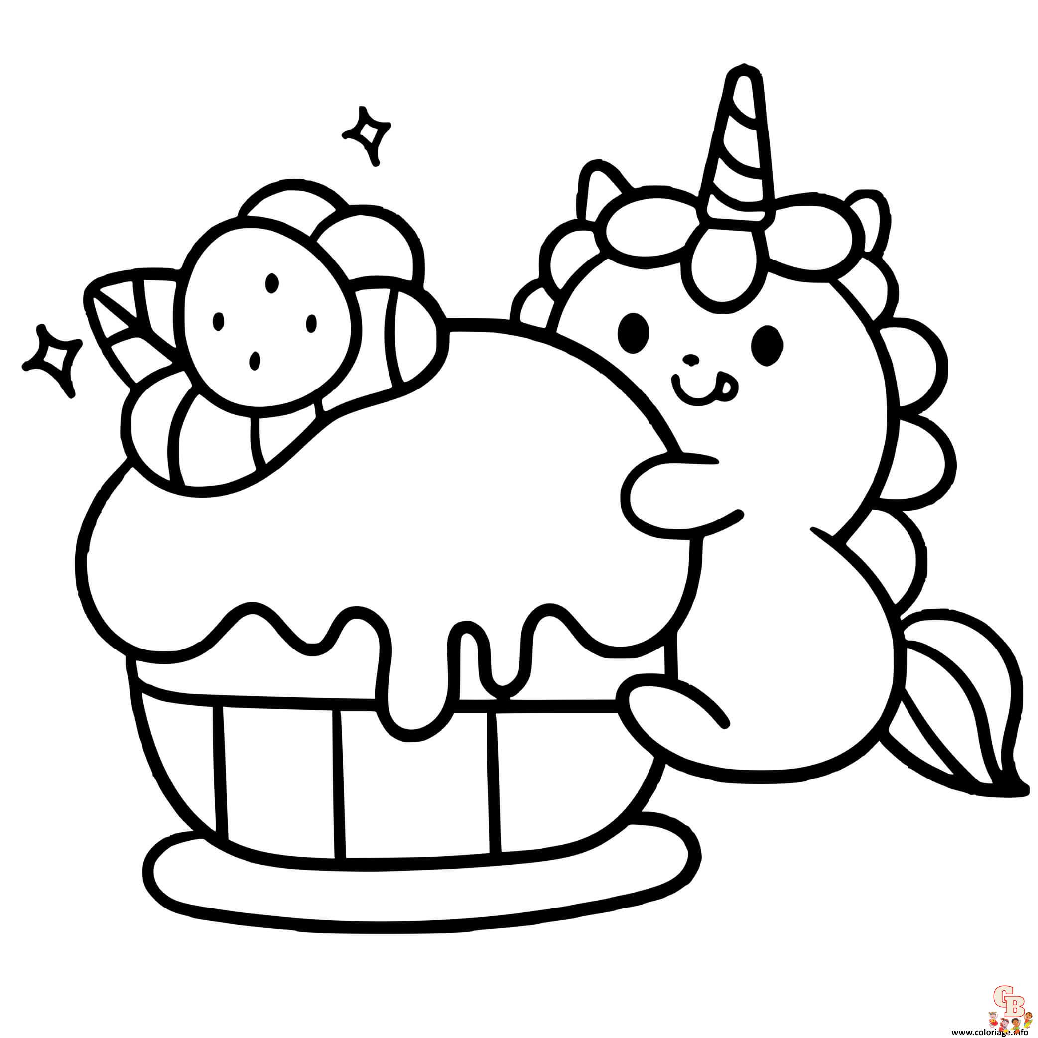 Coloriage Licorne Kawaii