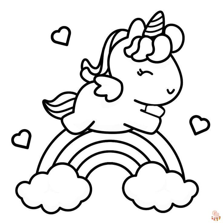 Coloriage Licorne Kawaii