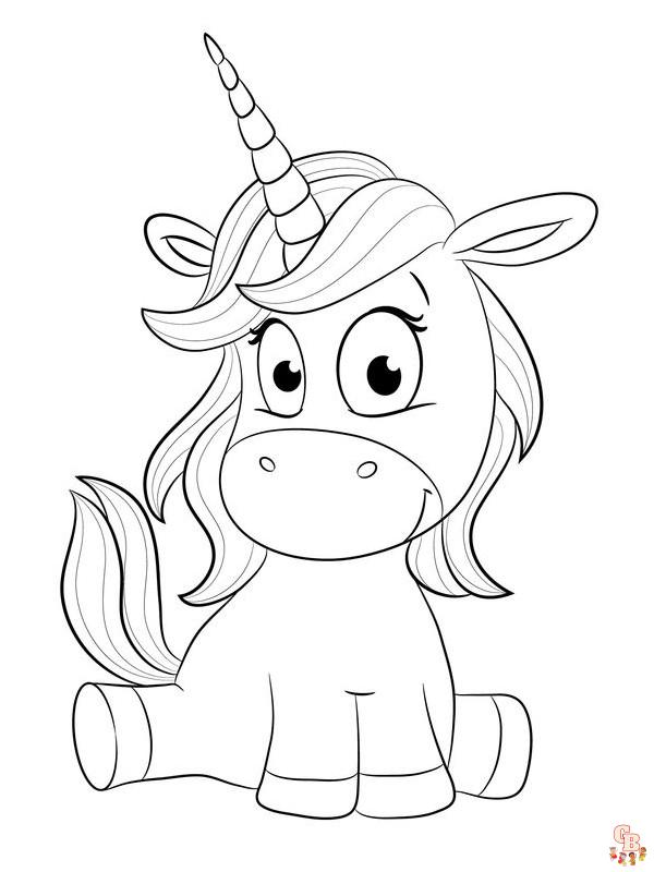 Coloriage Licorne Kawaii