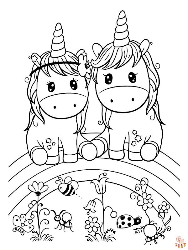 Coloriage Licorne Kawaii