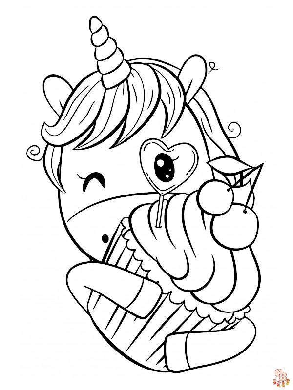 Coloriage Licorne Kawaii