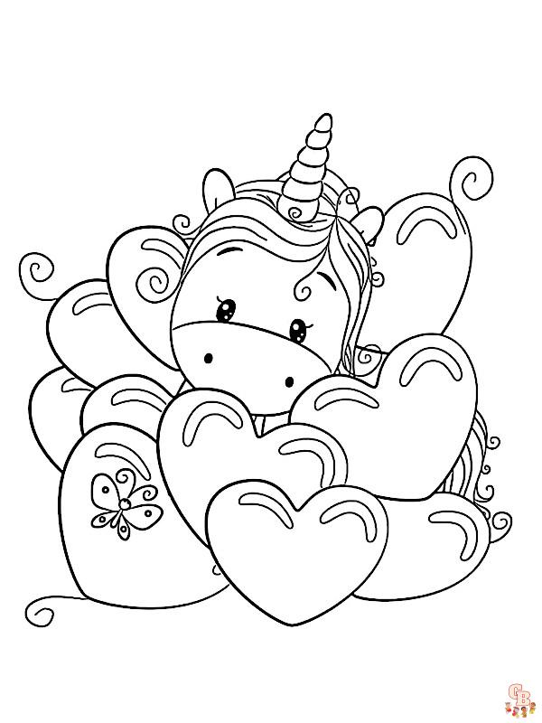 Coloriage Licorne Kawaii