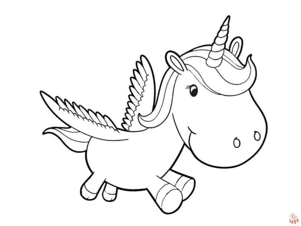 Coloriage Licorne Kawaii