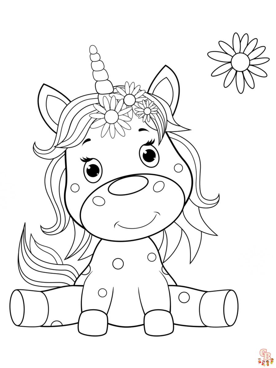 Coloriage Licorne Kawaii